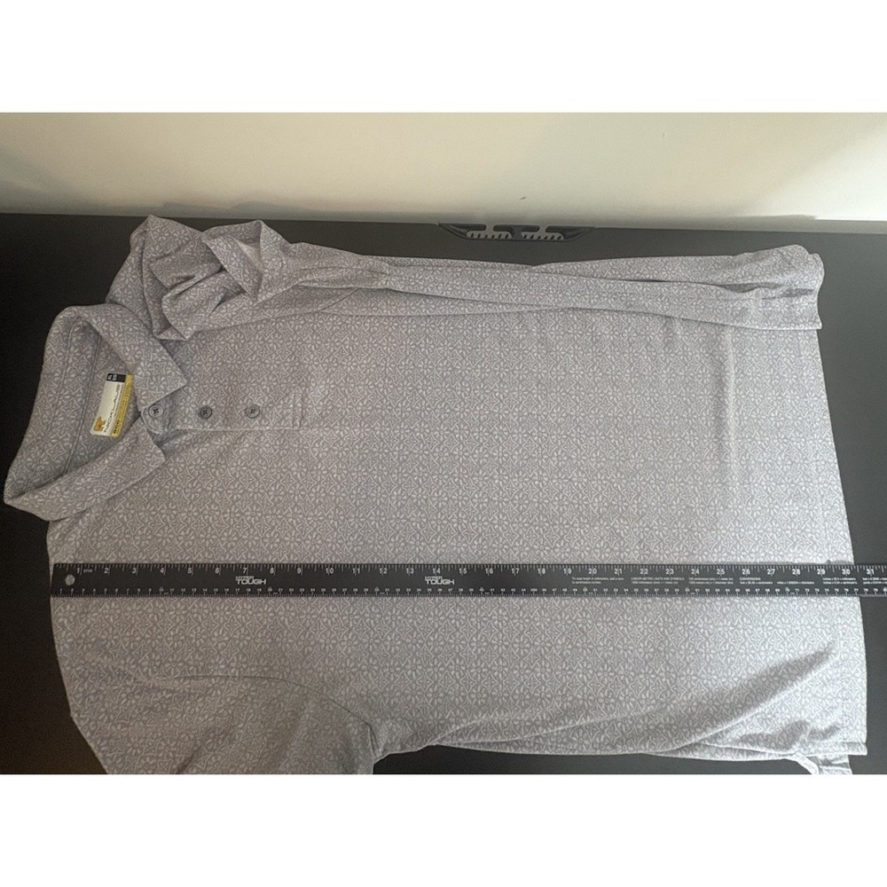 Jack Nicklaus Mens XL Gray Floral/ Geometric Print Performance Golf Polo Shirt - Picture 6 of 7